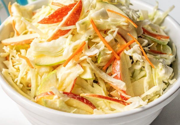 Coleslaw with Apples in a big bowl