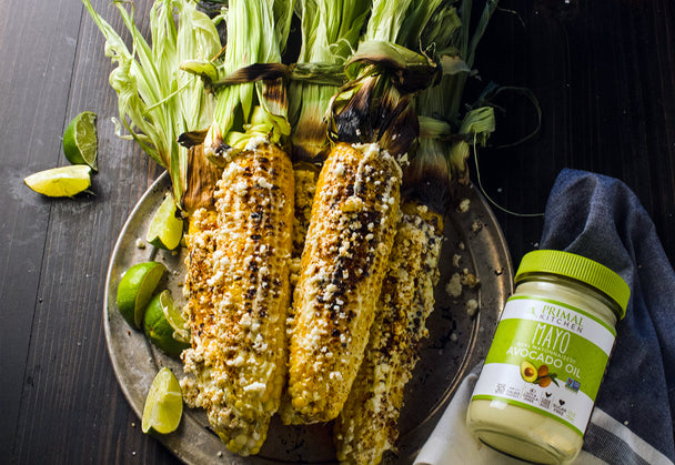 Mexican grilled corn cobs