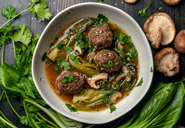 30-Minute AirFryer Keto Sesame Ginger Meatball Soup Recipe