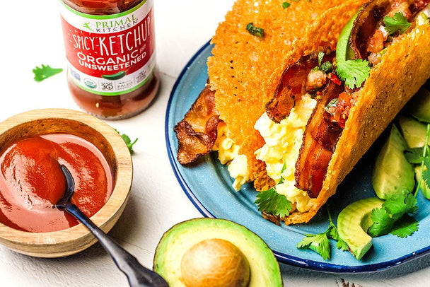 Keto Breakfast Tacos with Spicy Ketchup