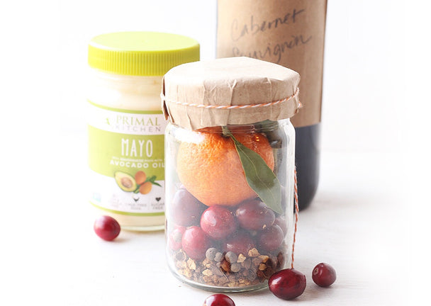 Mulled Wine Gift Set with Upcycled Primal Kitchen Mayo Jar