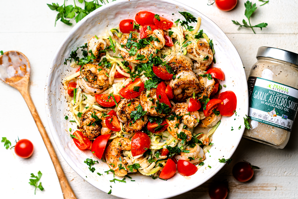 Garlic Shrimp Alfredo with Zoodles