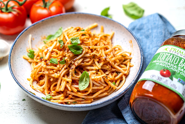 Gluten-Free, Low-Carb Spaghetti with Tomato Basil Marinara