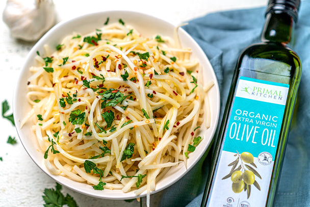 Keto Garlic and Olive Oil Pasta