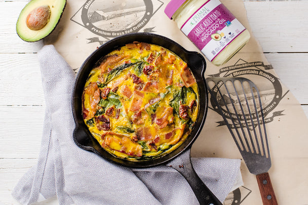 Sun-Dried Tomato Bacon Frittata with Garlic Aioli