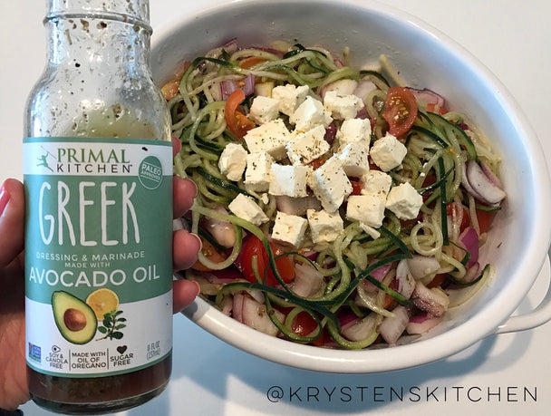 Greek Salad with Spiral-Cut Cucumber