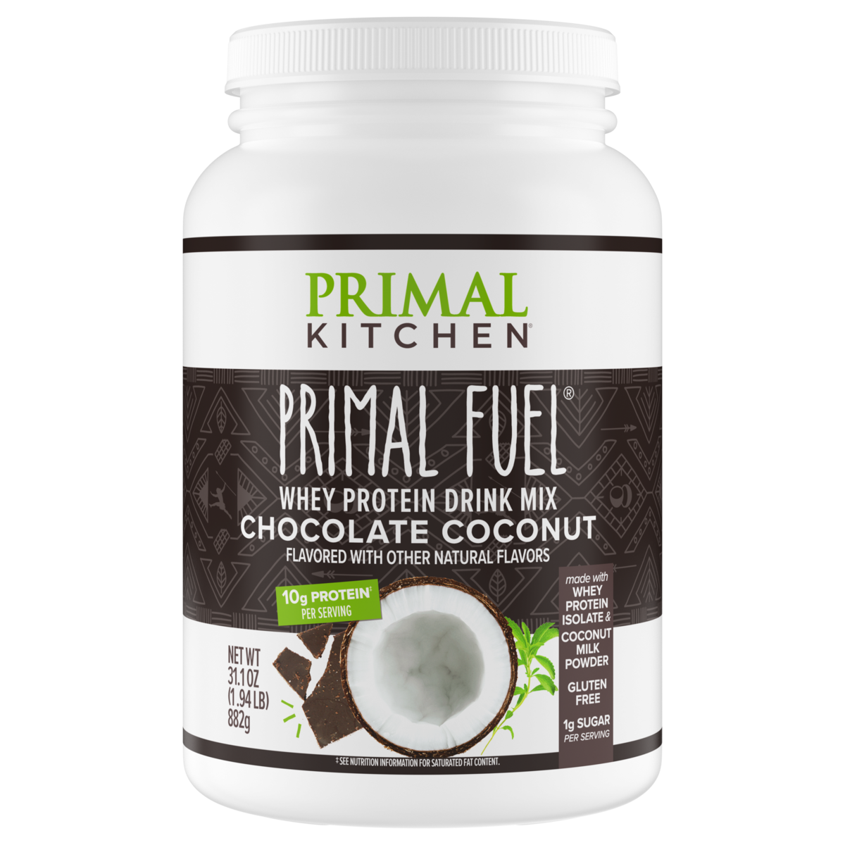 Primal Fuel: Chocolate Coconut Whey Protein Drink Mix