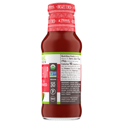 Spicy Organic Unsweetened Ketchup